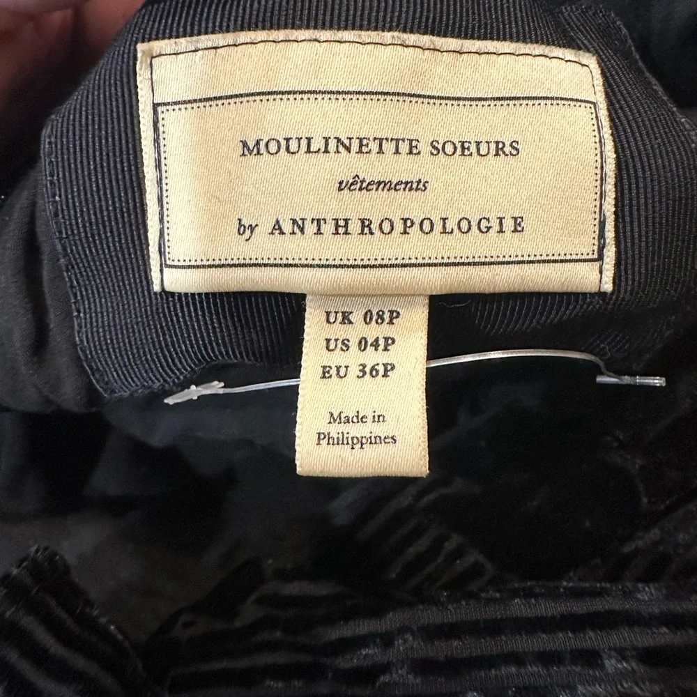 Anthropologie Noir Velvet Burnout Jumpsuit-NWOT-Size 4P - Picture 11 of 12